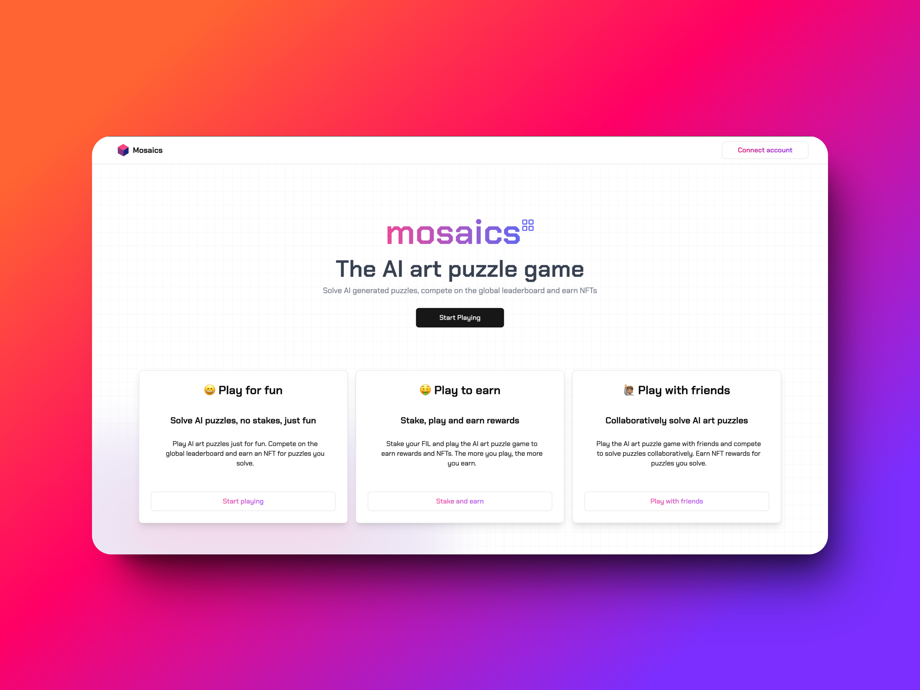 Screenshot of Mosaics game